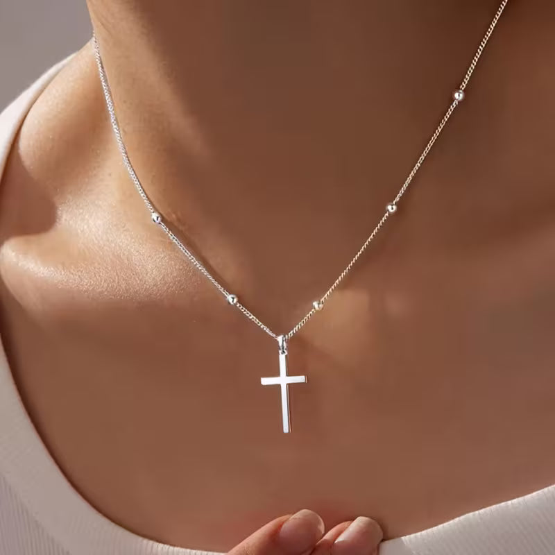 Comfortable and Versatile Stainless Steel Cross Necklace.