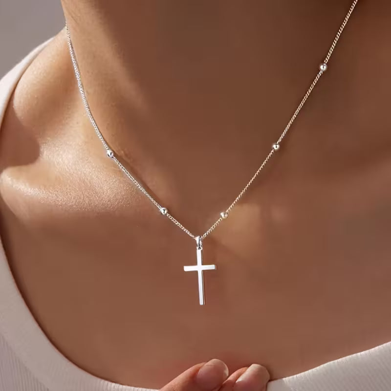Comfortable and Versatile Stainless Steel Cross Necklace.