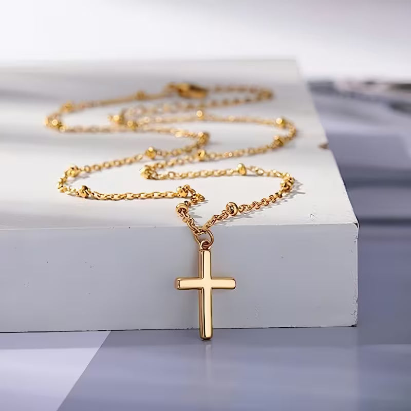 Comfortable and Versatile Stainless Steel Cross Necklace.