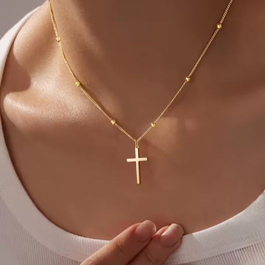 Comfortable and Versatile Stainless Steel Cross Necklace.