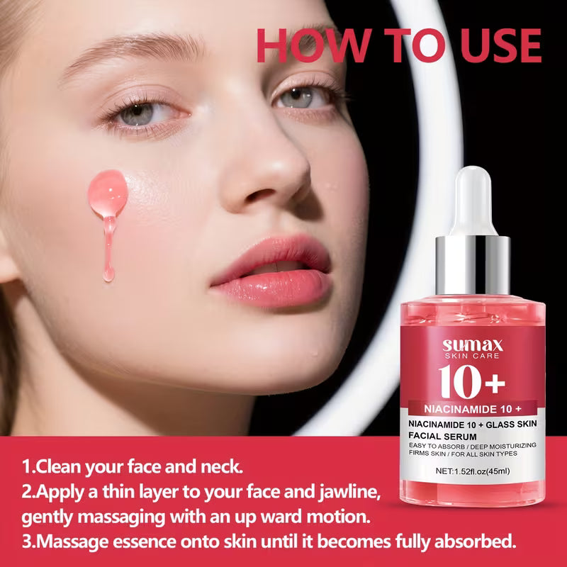 Contains Niacinamide 10+ Glass Skin Facial Serum.