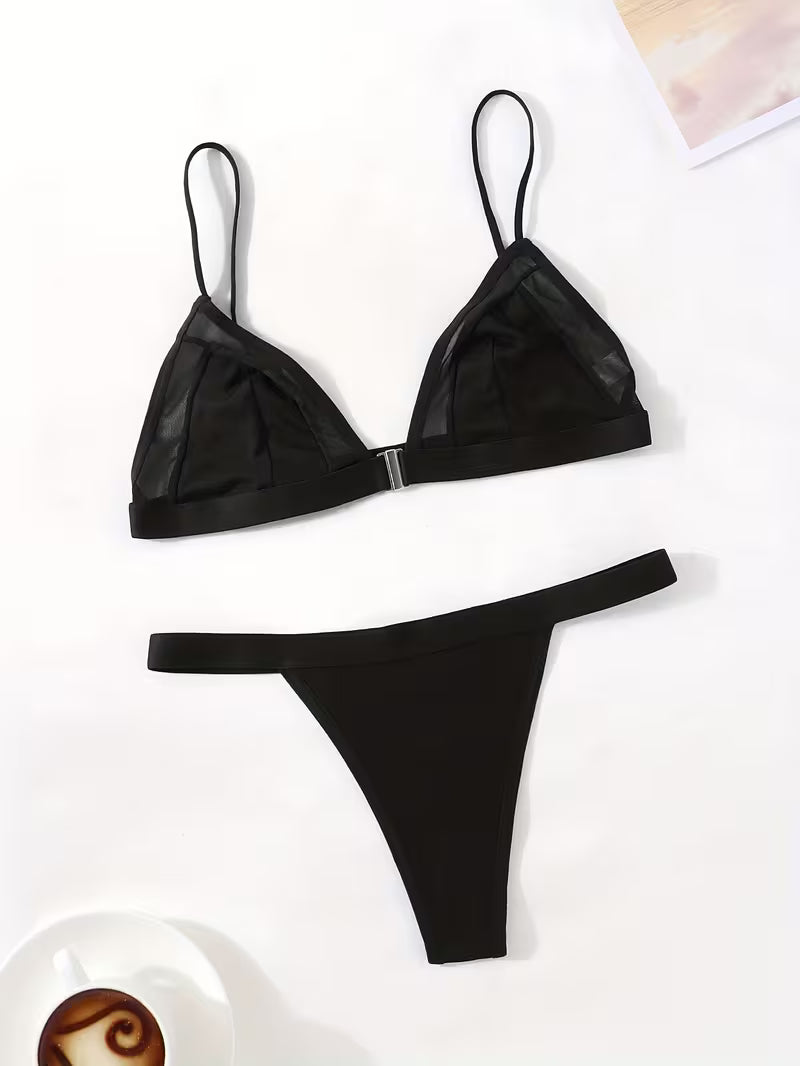 Cross-Border Sexy Front-Opening Lingerie Set.