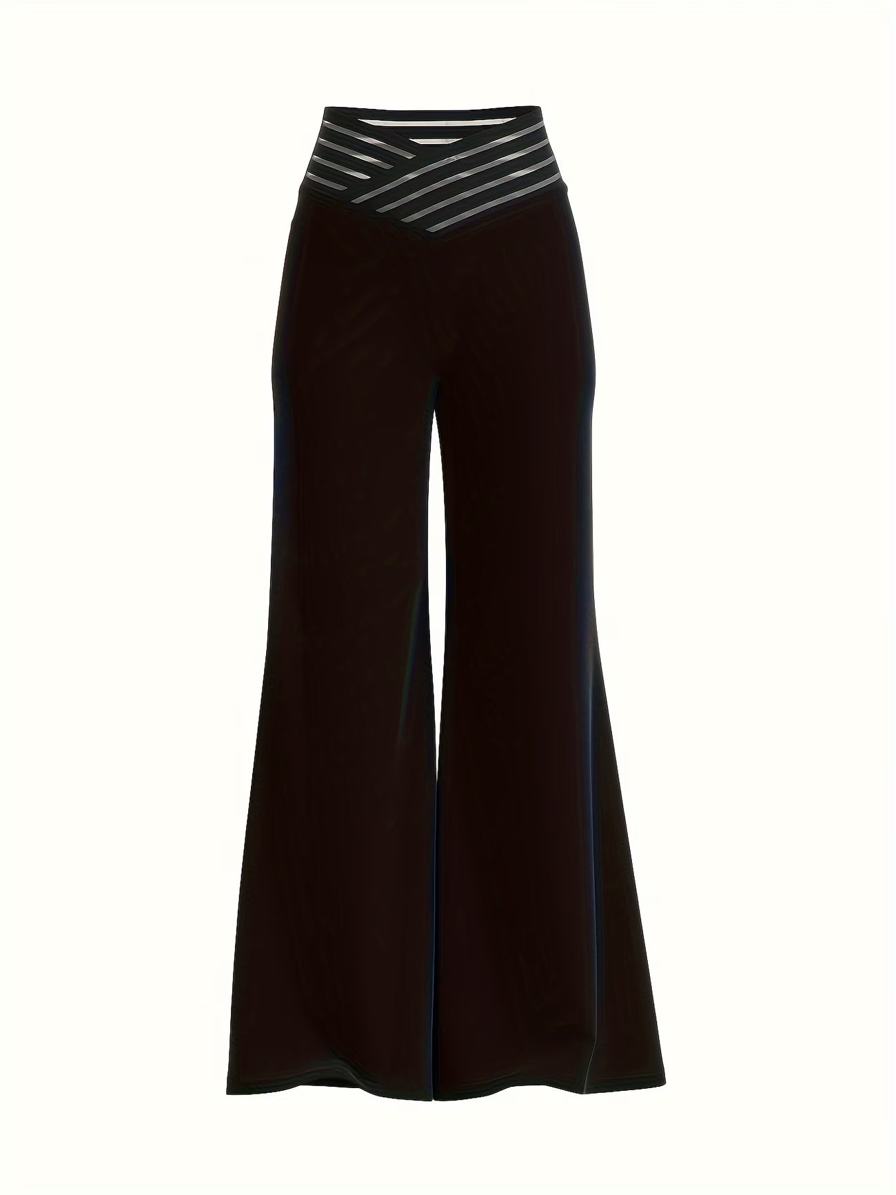 Cross Transparent Mesh Patch High-Waist Pants.