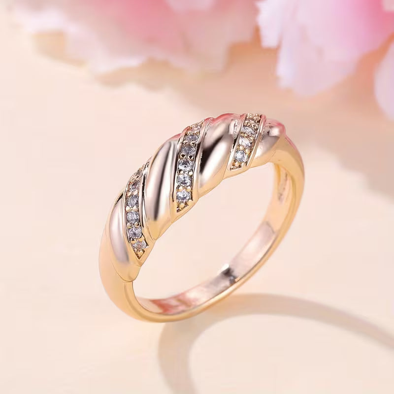 Dazzling Twisted Design with Zirconia Promise Rings.