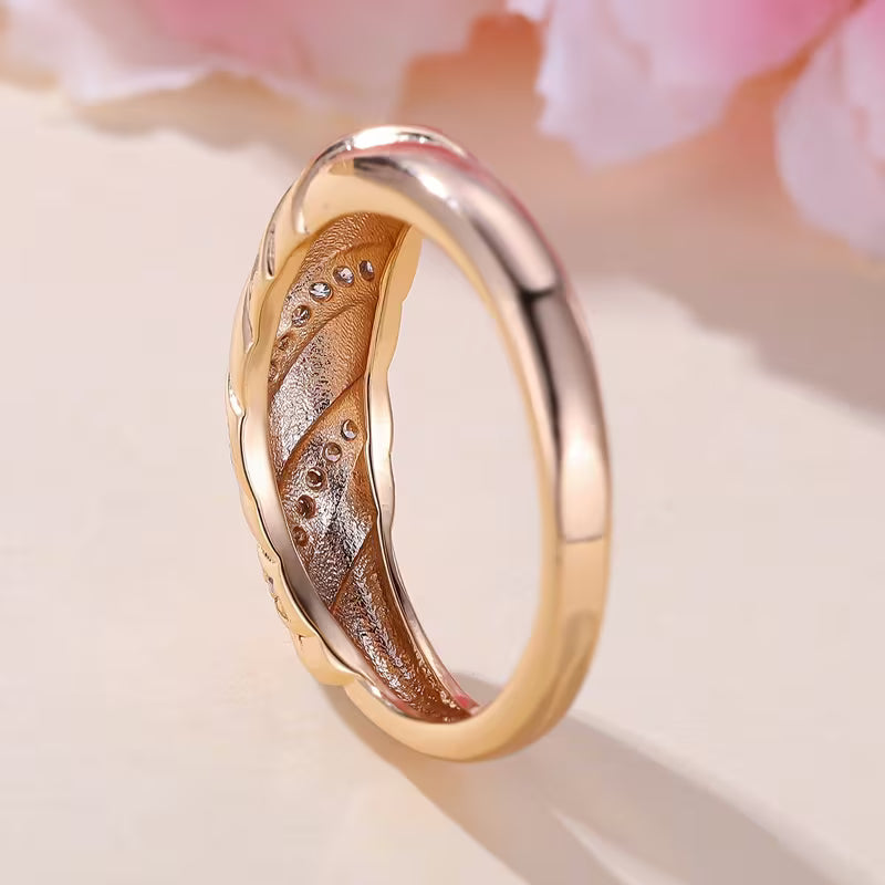 Dazzling Twisted Design with Zirconia Promise Rings.