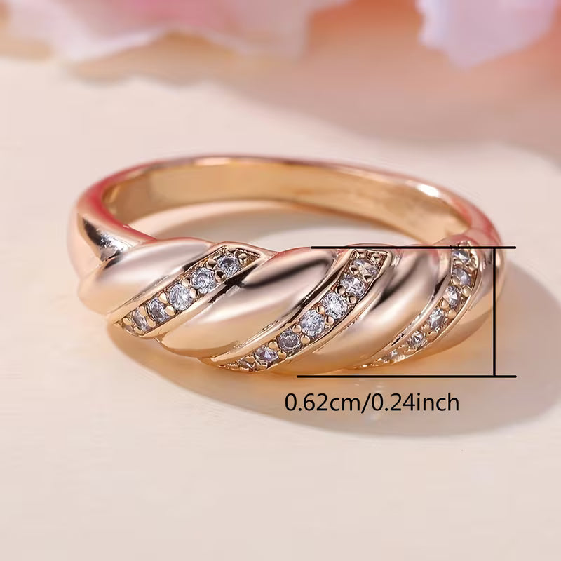 Dazzling Twisted Design with Zirconia Promise Rings.