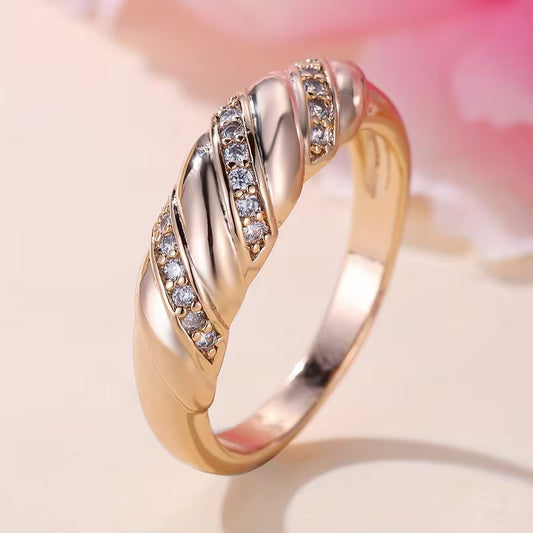 Dazzling Twisted Design with Zirconia Promise Rings.