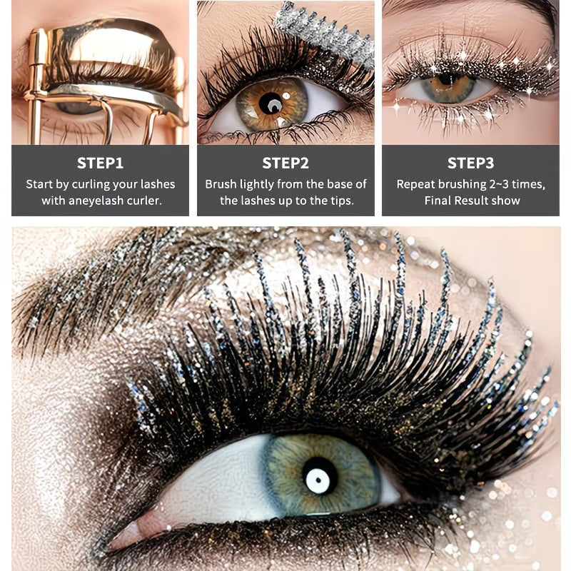 Diamond Sparkle Waterproof Lengthening Glitter Mascara.