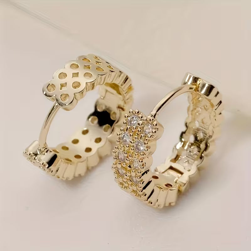 Double Row Synthetic Zirconia Exquisite Earrings.