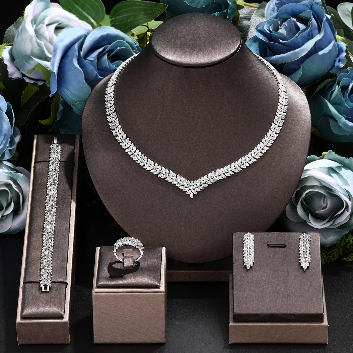 Dubai Gold Plated 4PCS Bridal Jewelry Set