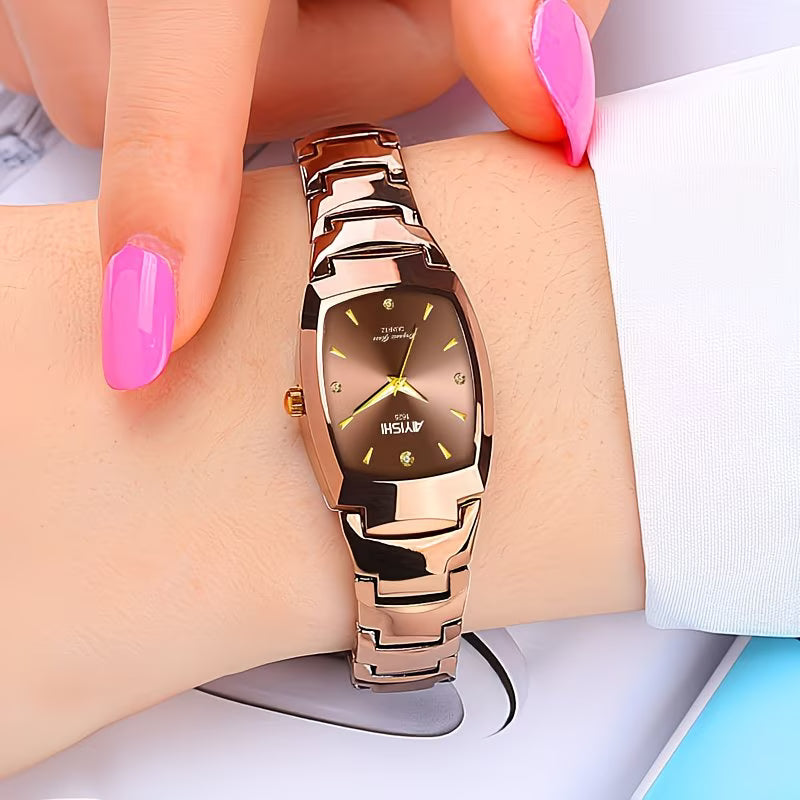 Elegant Glow-in-the-Dark Square Watch.