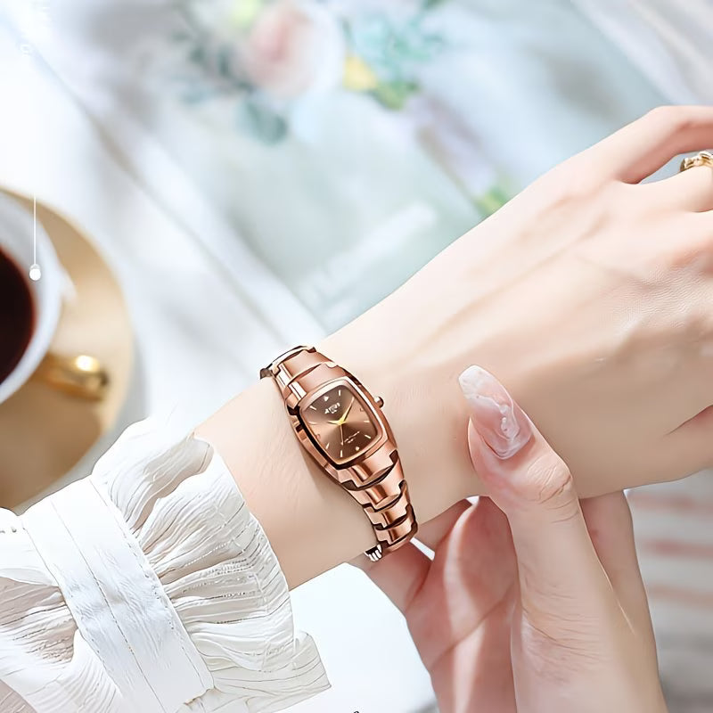 Elegant Glow-in-the-Dark Square Watch.