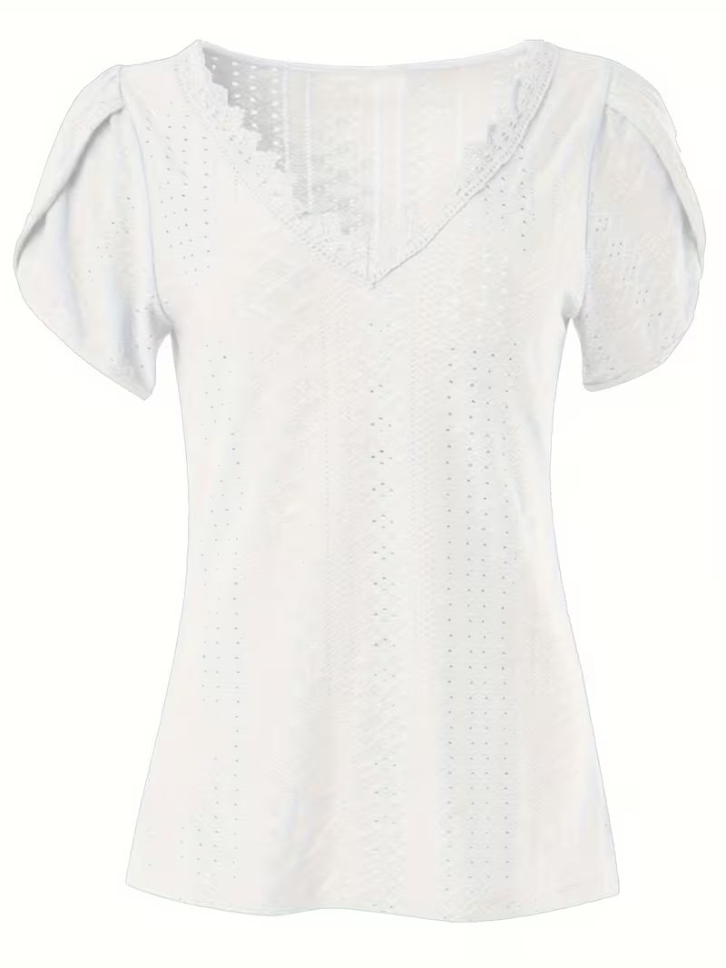 Elegant Lace V-Neck Top.