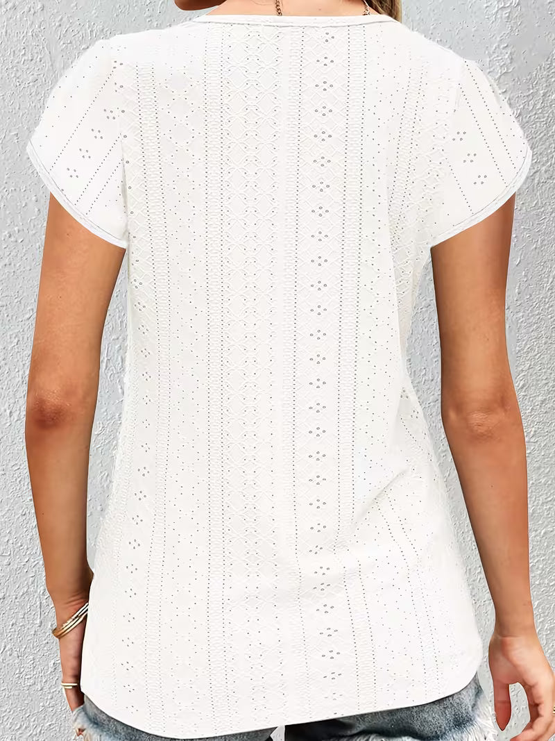 Elegant Lace V-Neck Top.