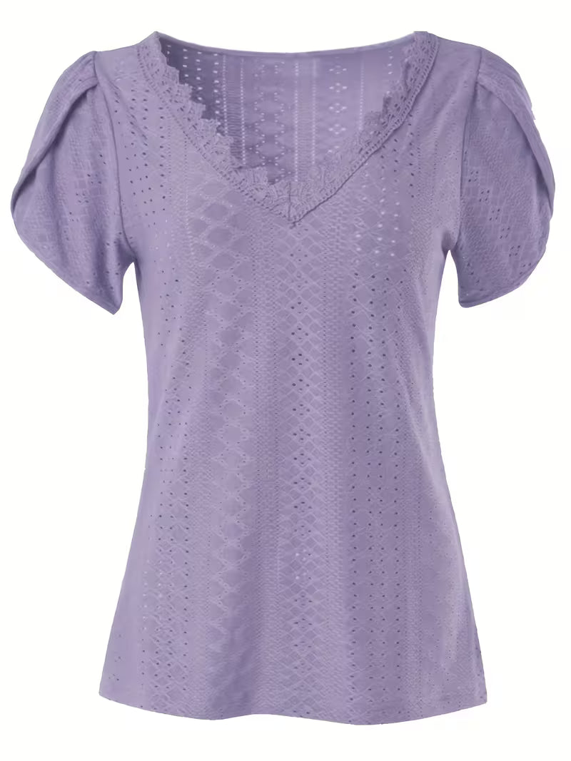 Elegant Lace V-Neck Top.