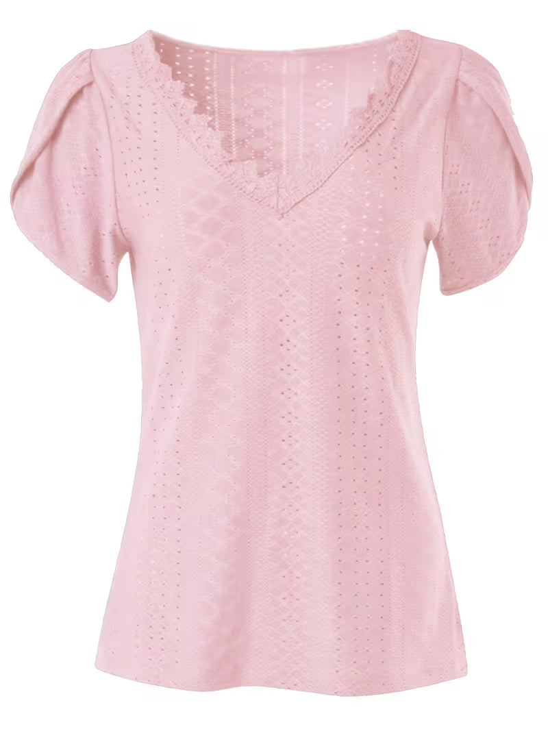 Elegant Lace V-Neck Top.
