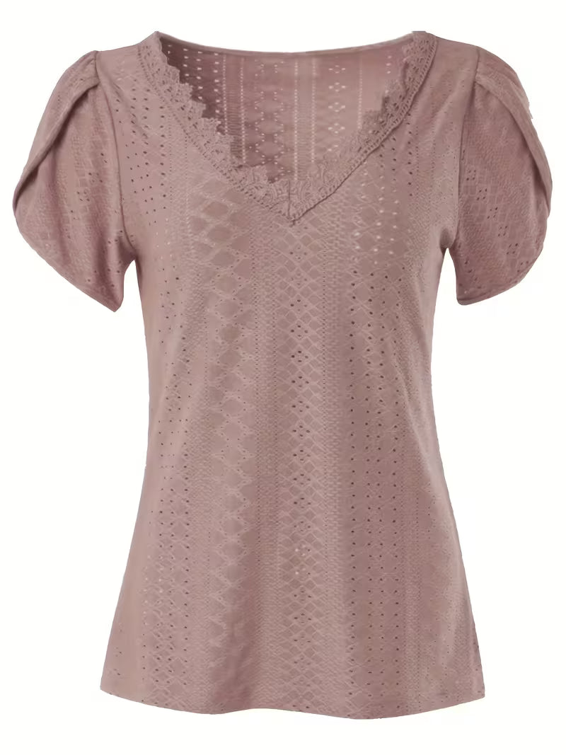Elegant Lace V-Neck Top.