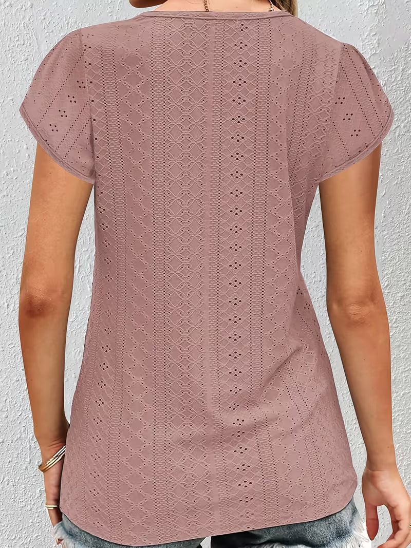 Elegant Lace V-Neck Top.
