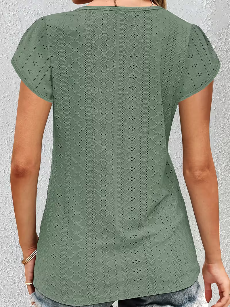 Elegant Lace V-Neck Top.