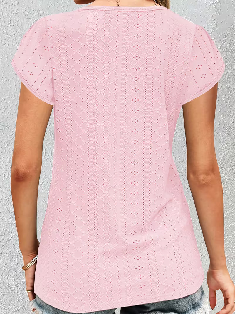 Elegant Lace V-Neck Top.