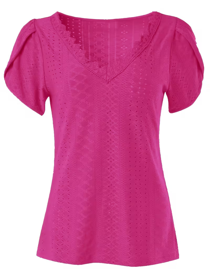 Elegant Lace V-Neck Top.