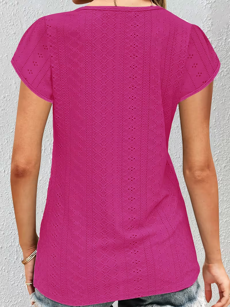 Elegant Lace V-Neck Top.