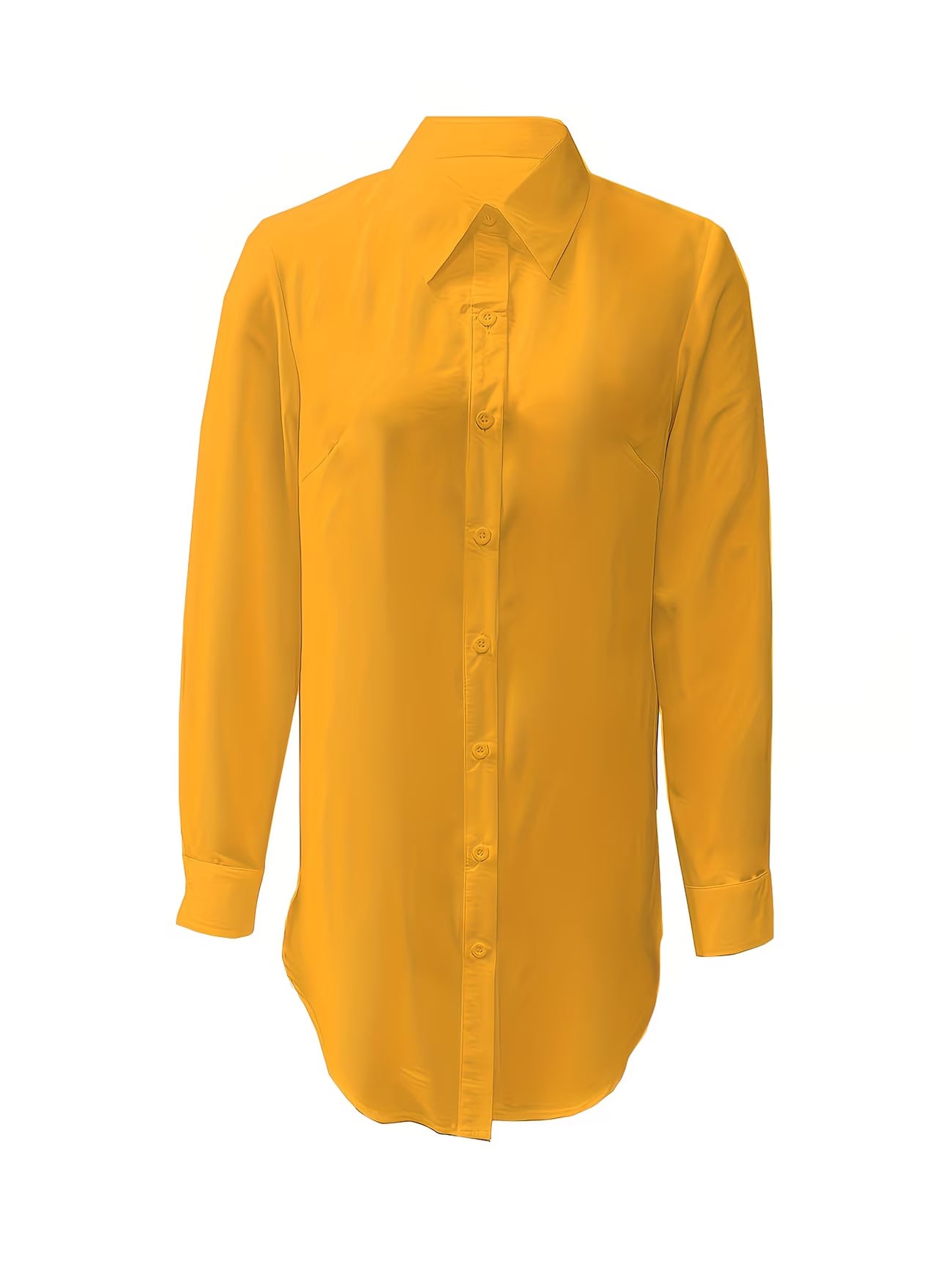 Elegant Long Sleeve Button-Front Office Shirt.