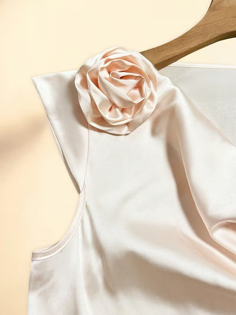 Elegant Satin Cap Sleeve Tops.