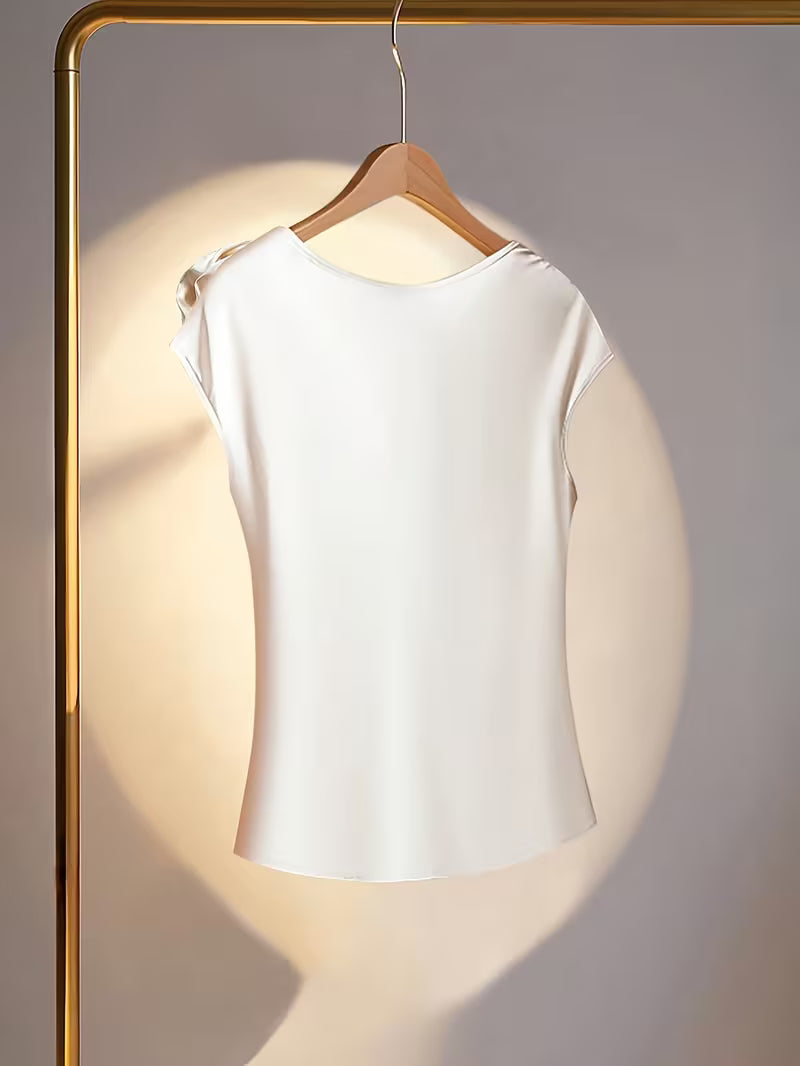 Elegant Satin Cap Sleeve Tops.