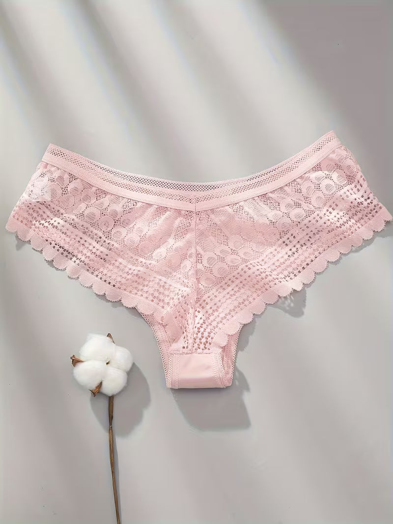 Elegant Seamless Ice Lace Trim Briefs.
