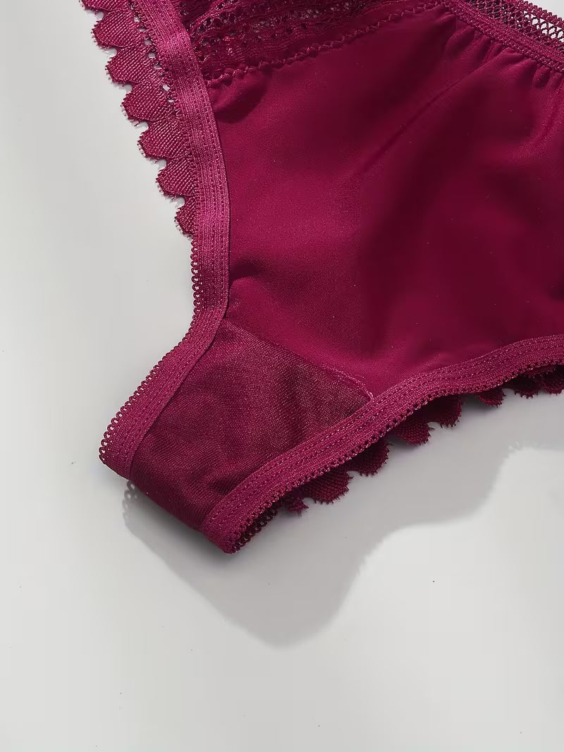 Elegant Seamless Ice Lace Trim Briefs.