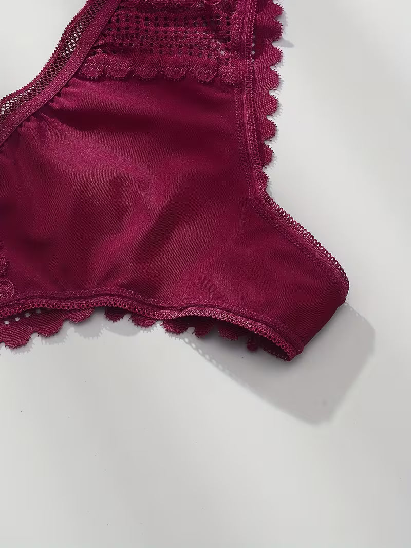 Elegant Seamless Ice Lace Trim Briefs.