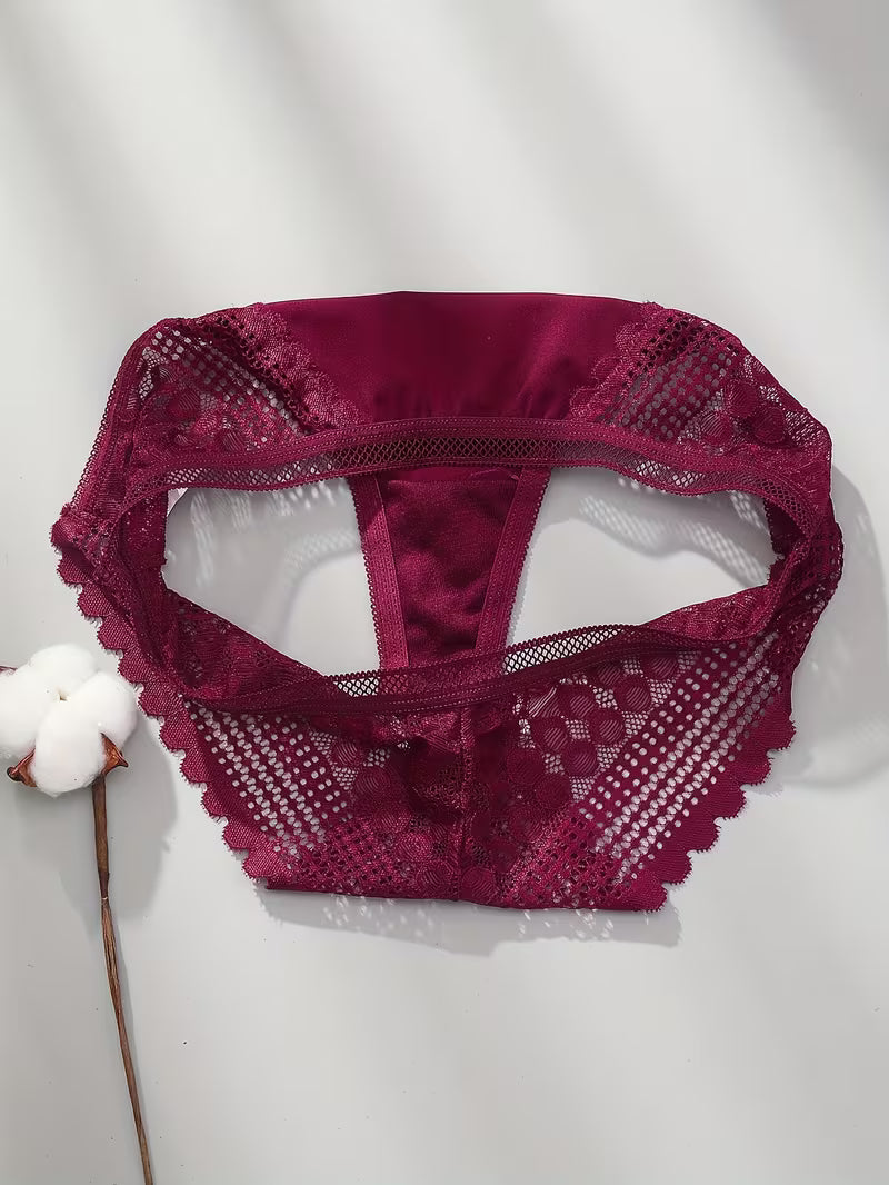 Elegant Seamless Ice Lace Trim Briefs.