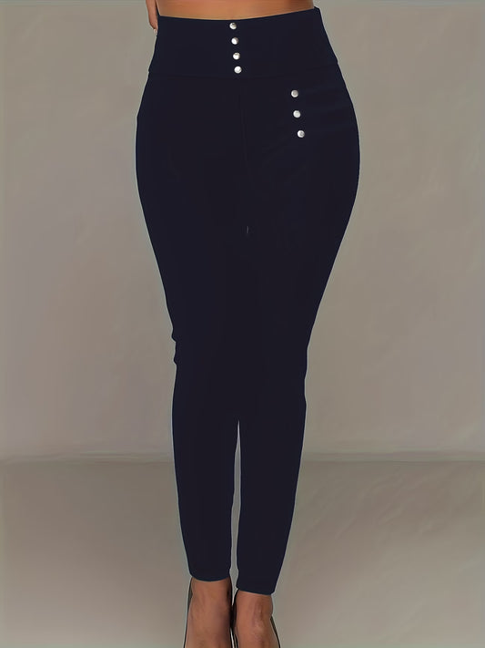 Elegant Shaping Tights with Pearl-Style Accents.