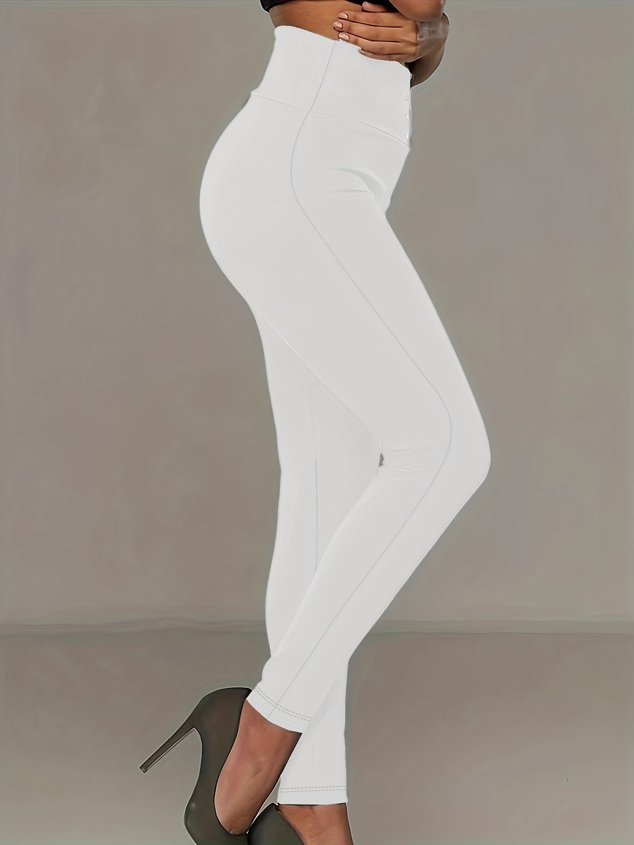 Elegant Shaping Tights with Pearl-Style Accents.