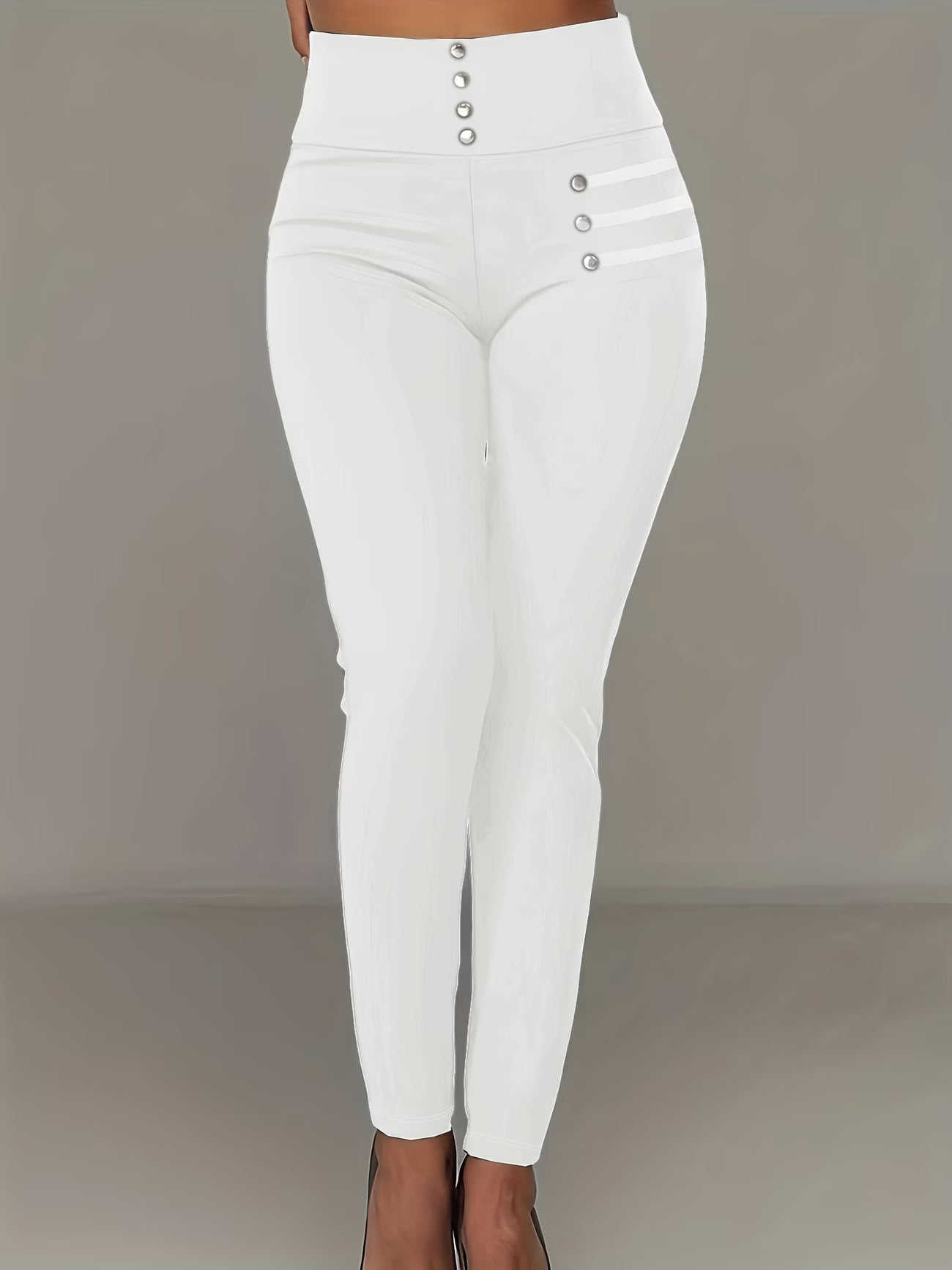 Elegant Shaping Tights with Pearl-Style Accents.