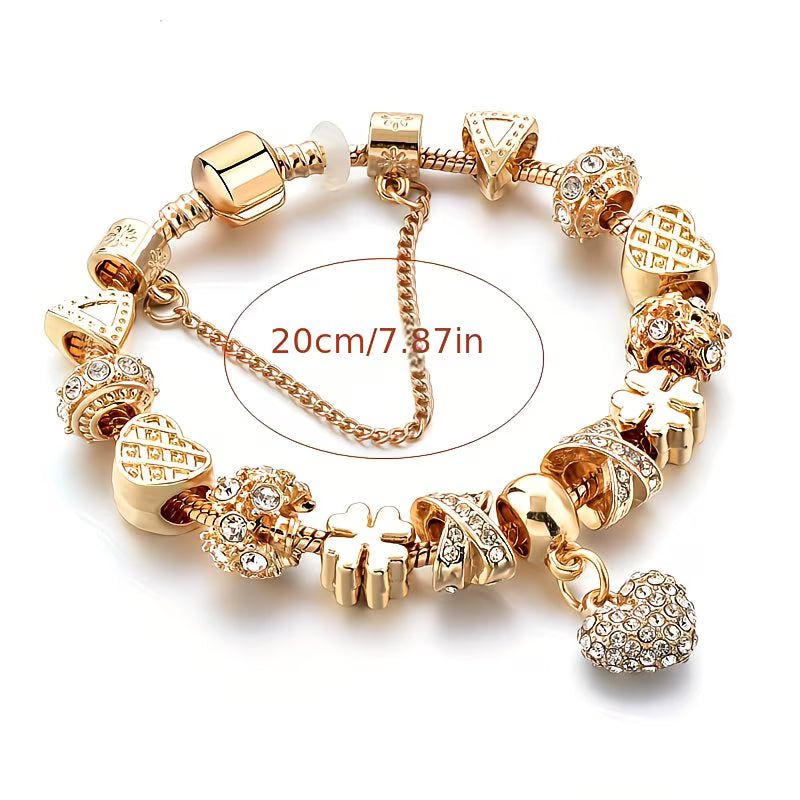 Ethnic Golden-Tone Charm Bracelet.