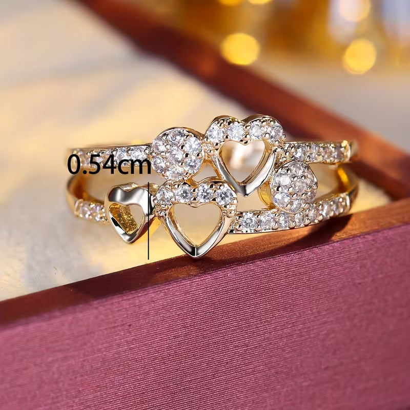 Exquisite Hollow-out Heart-shaped Ring.