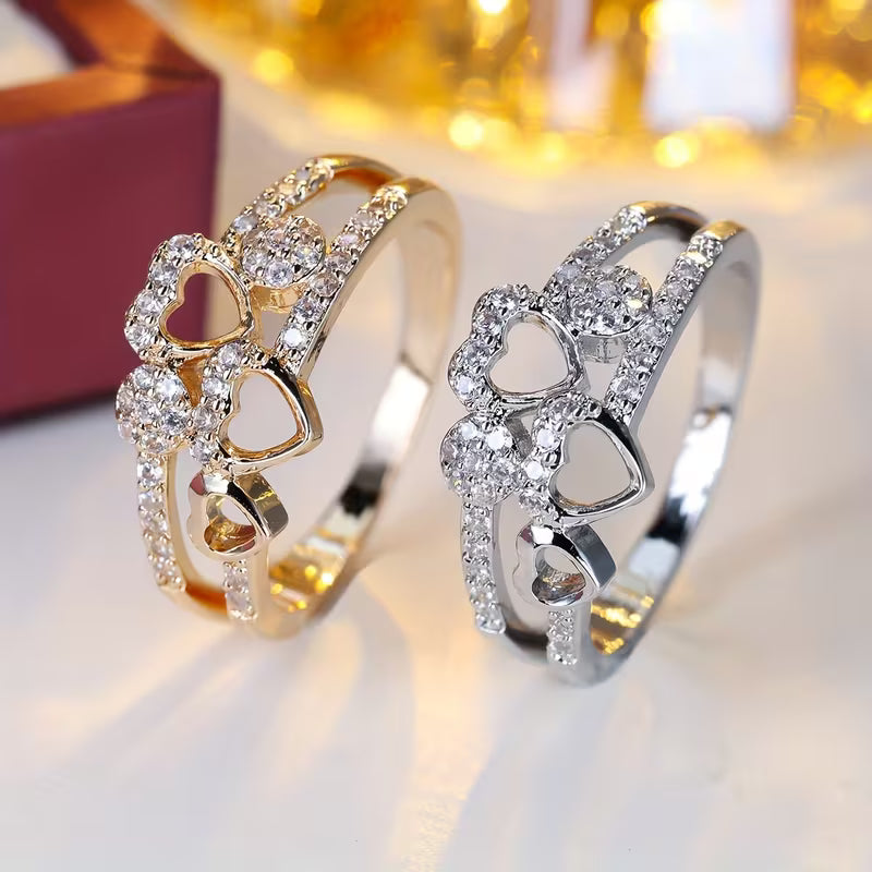 Exquisite Hollow-out Heart-shaped Ring.