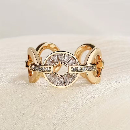 Exquisite and Luxurious Circular Ring with Adjustable Size Rings.