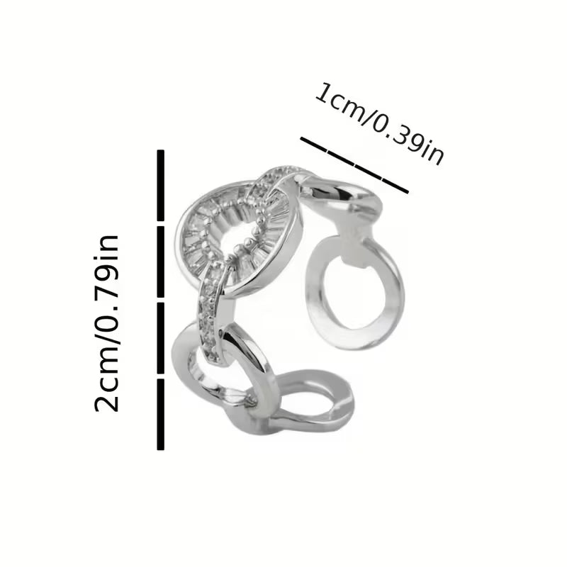 Exquisite and Luxurious Circular Ring with Adjustable Size Rings.