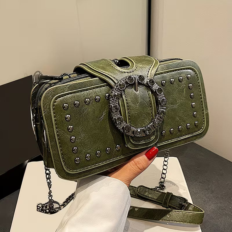 Fashion Vintage Clutch Bag with Studs.