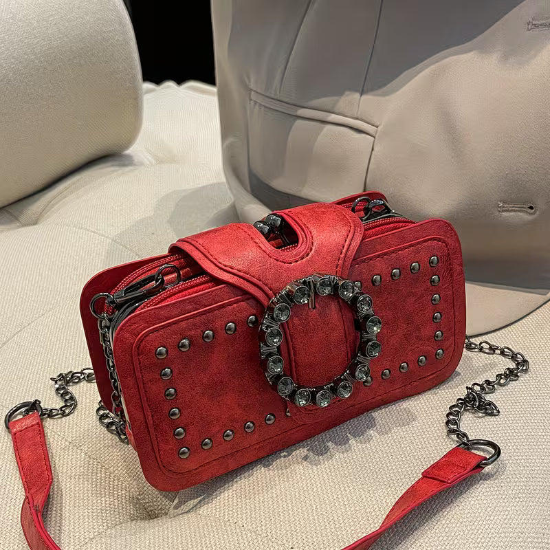 Fashion Vintage Clutch Bag with Studs.