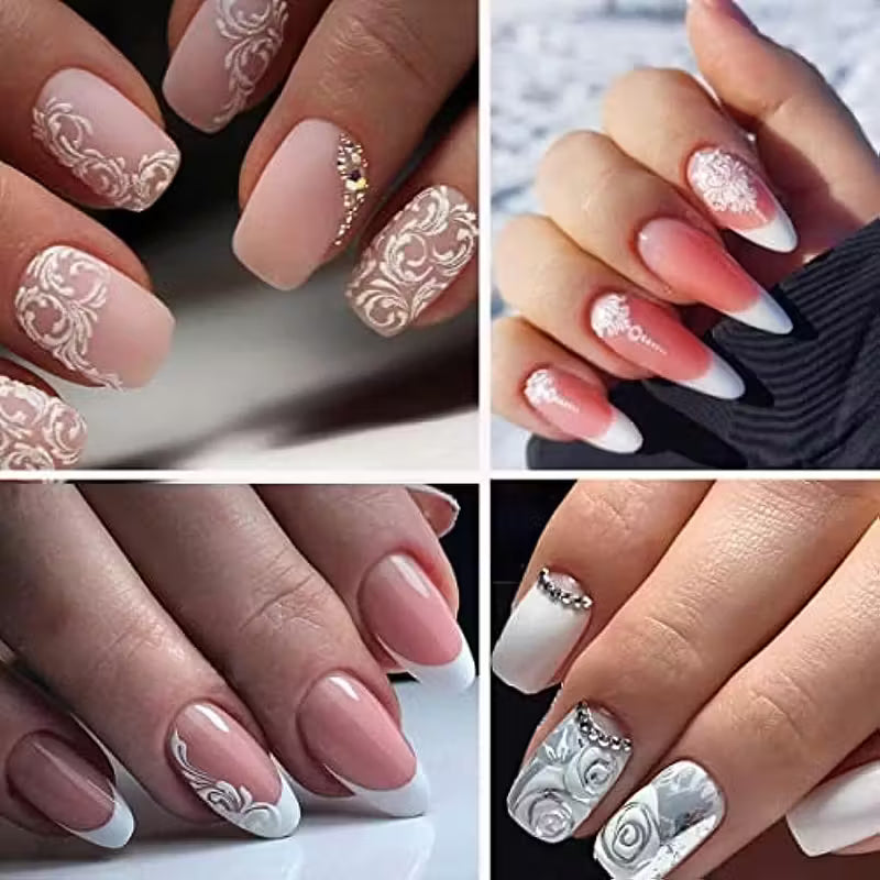 Featuring Floral Designs 5D Engraved Flower Nail Art Stickers.