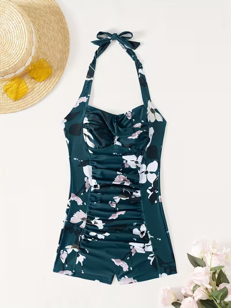 Flattering Halter Neck Swimsuit.