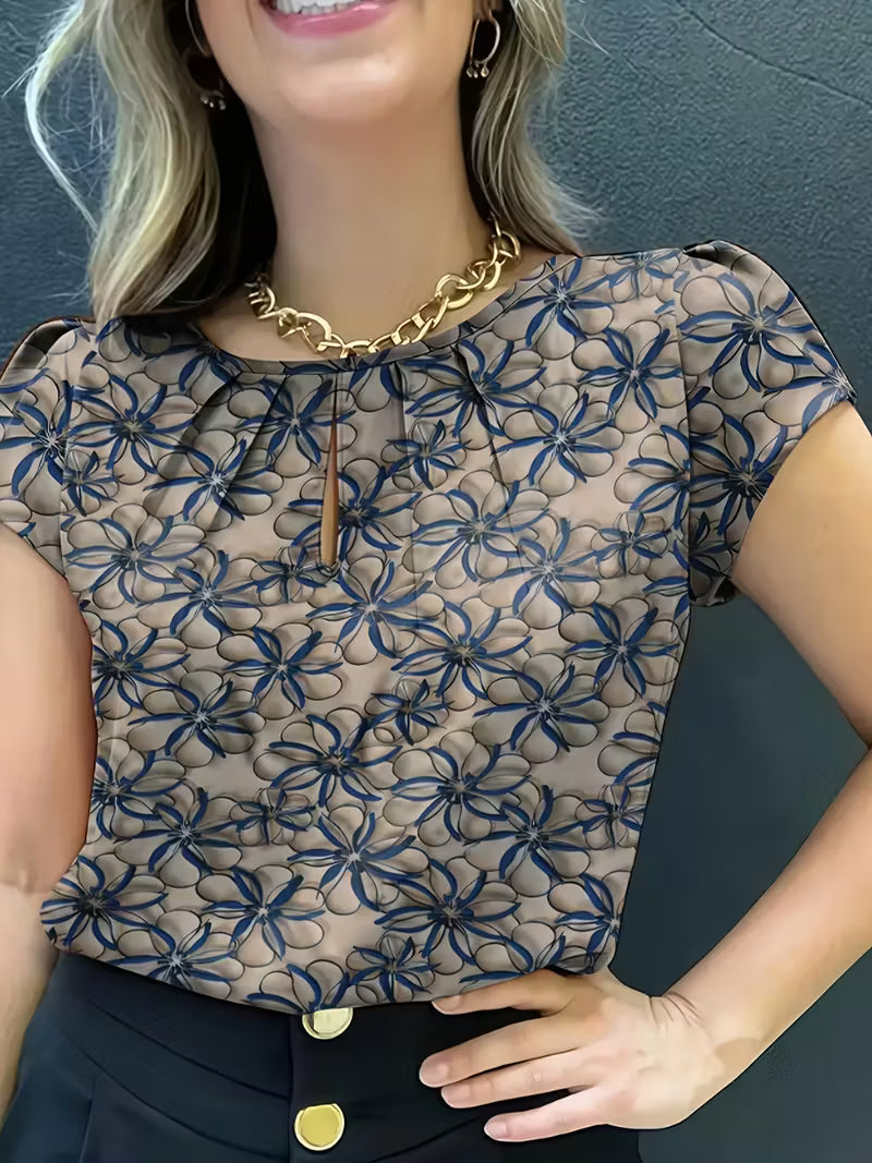 Floral Print All-Season Versatile Tops.