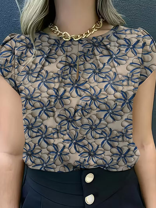 Floral Print All-Season Versatile Tops.