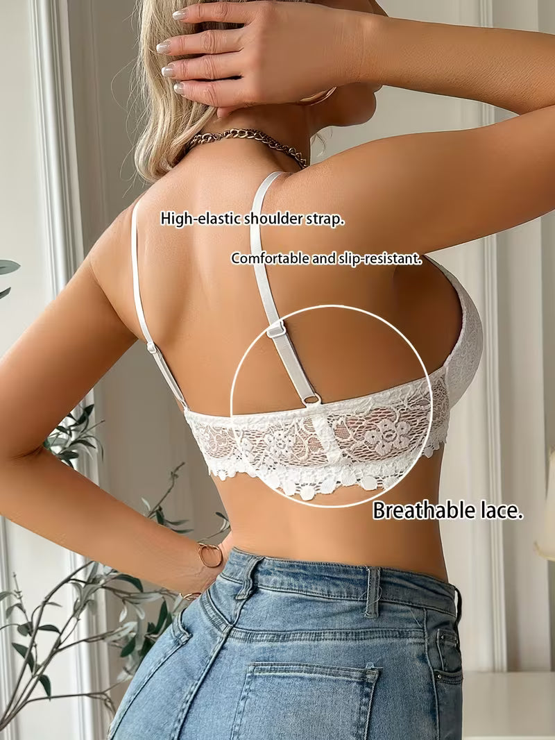 Front-Open Lace Underwire Bras.