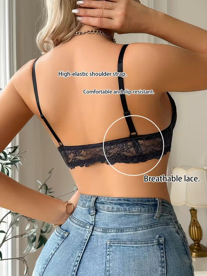 Front-Open Lace Underwire Bras.