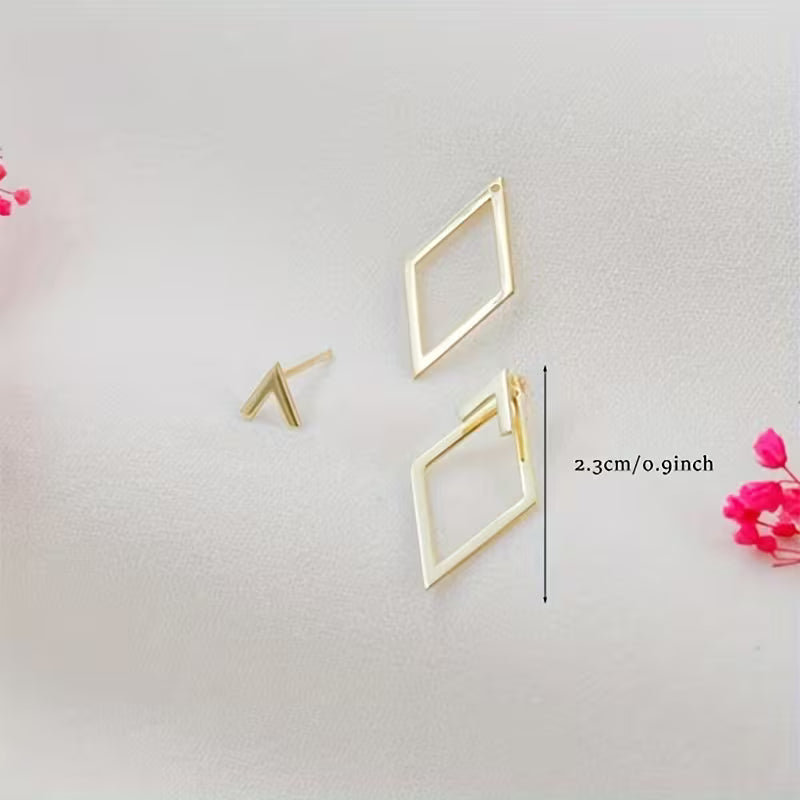 Front-and-Back Hollow Metal Earrings.
